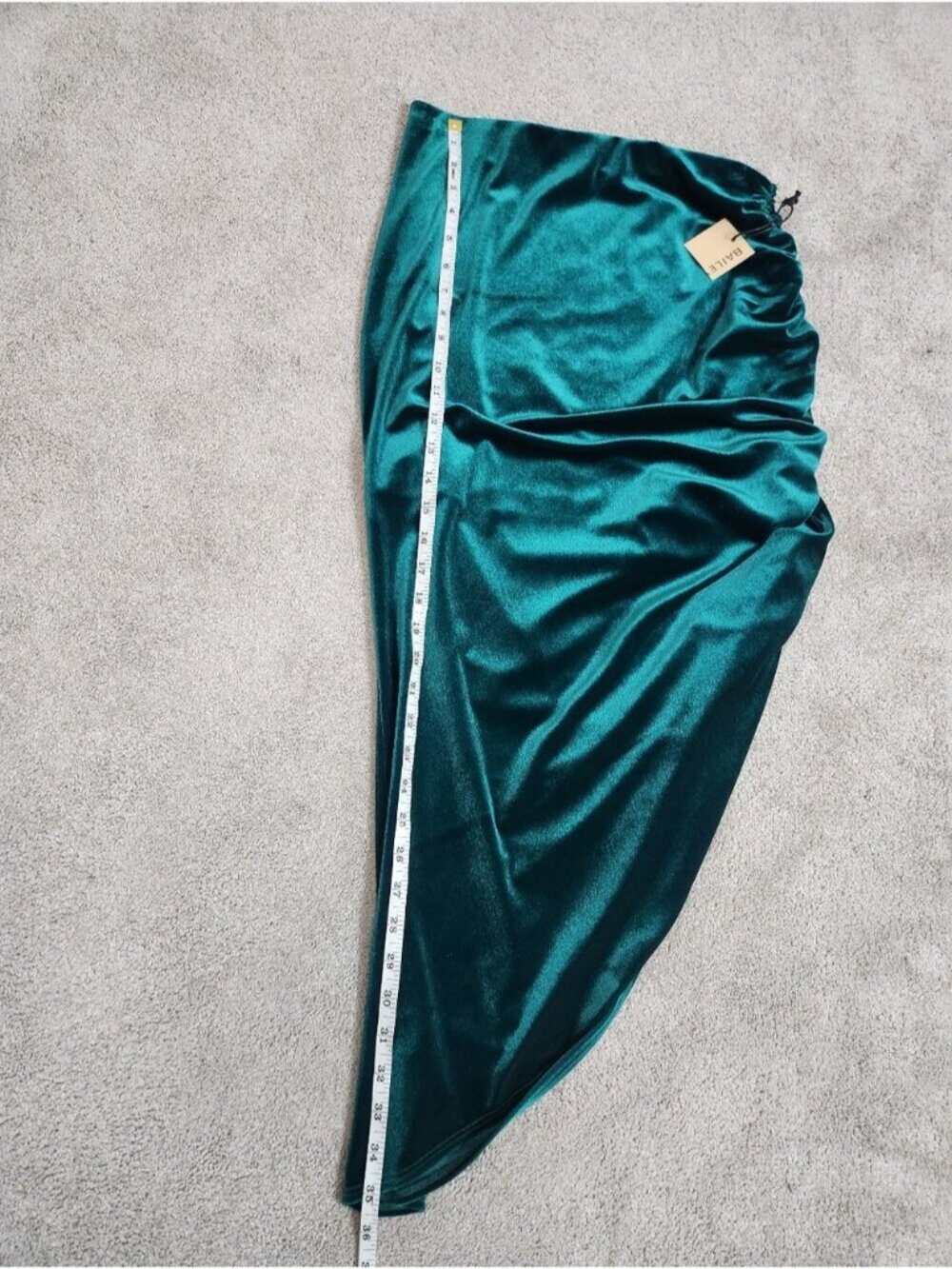 New Revolve Bailey 44 Green Velvet Ruched Skirt Size Small Stretchy Fairy - Picture 8 of 14